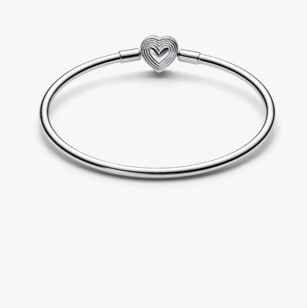 Pandora Radiating Heart Clasp Bangle Sterling silver - Picture 9 of 10